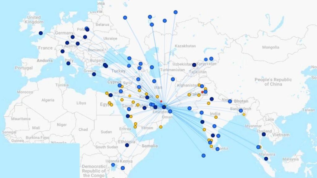 Air Arabia Route Map